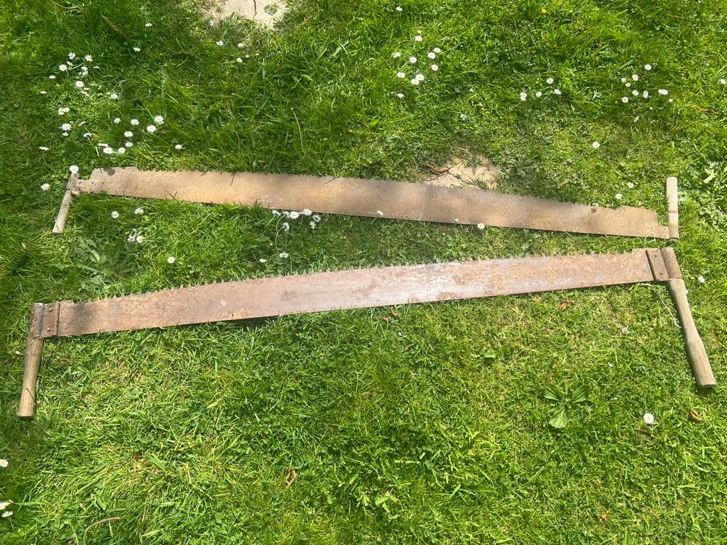Anciennes scies de bûcheron - Passe-partout - Bon état, Enlèvement, Utilisé, Scie à arbre