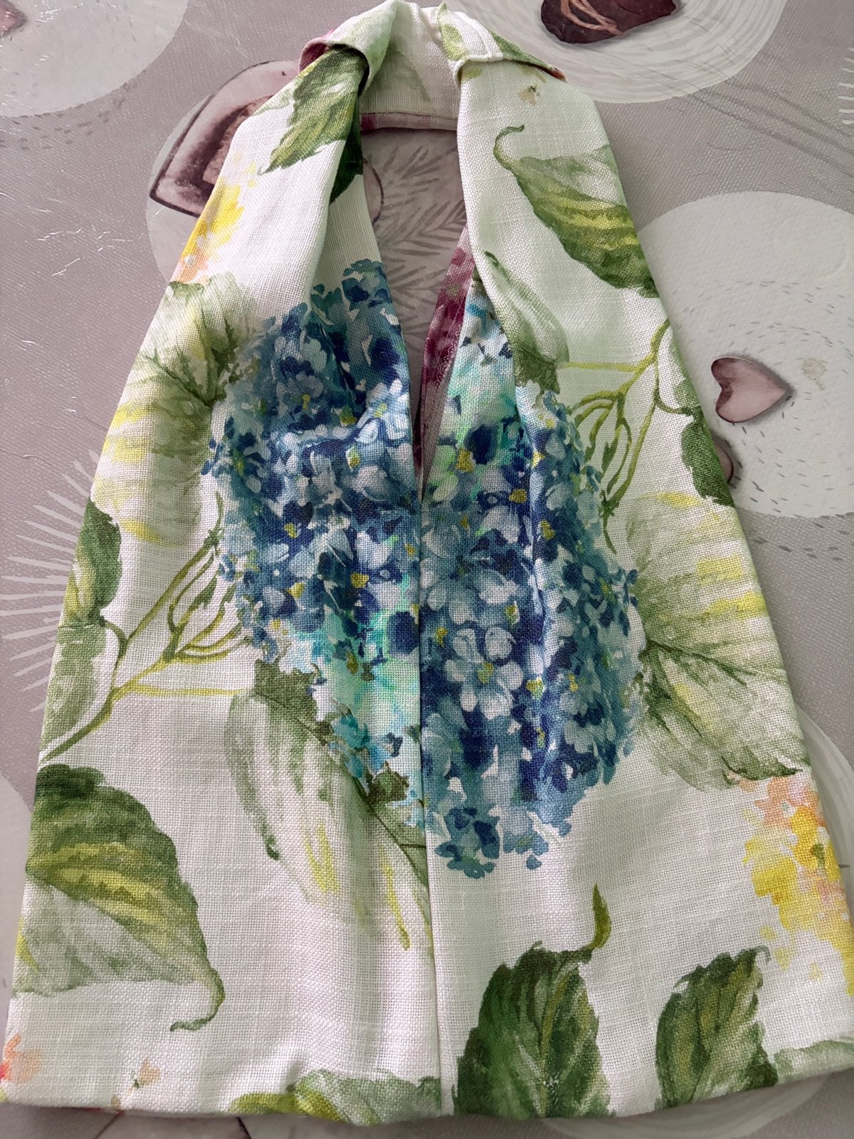 Sac cabas fait main – Motif Hortensias., Enlèvement ou Envoi, Comme neuf, Bleu