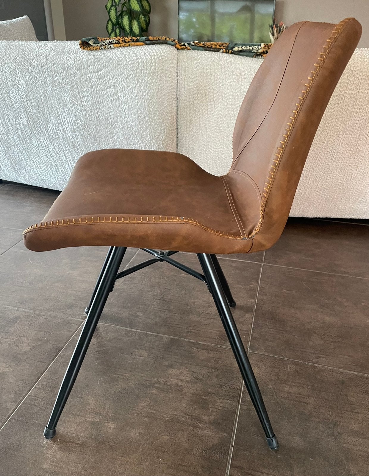 10 Industriële eetkamerstoelen Hetson cognac, Ophalen, Industriële eetkamerstoel Hetson cognac, Gebruikt, Overige kleuren