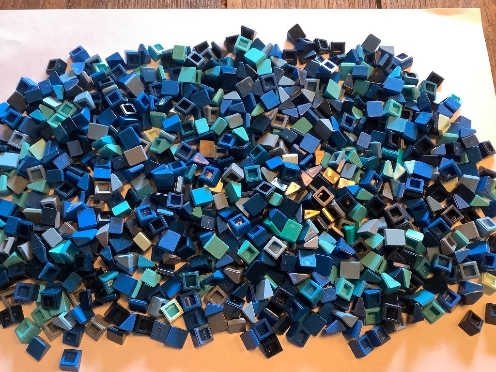 Lego slopes 1x1 tinten blauw 700 stuks / 5-1, Ophalen of Verzenden, Zo goed als nieuw, Losse stenen, Lego