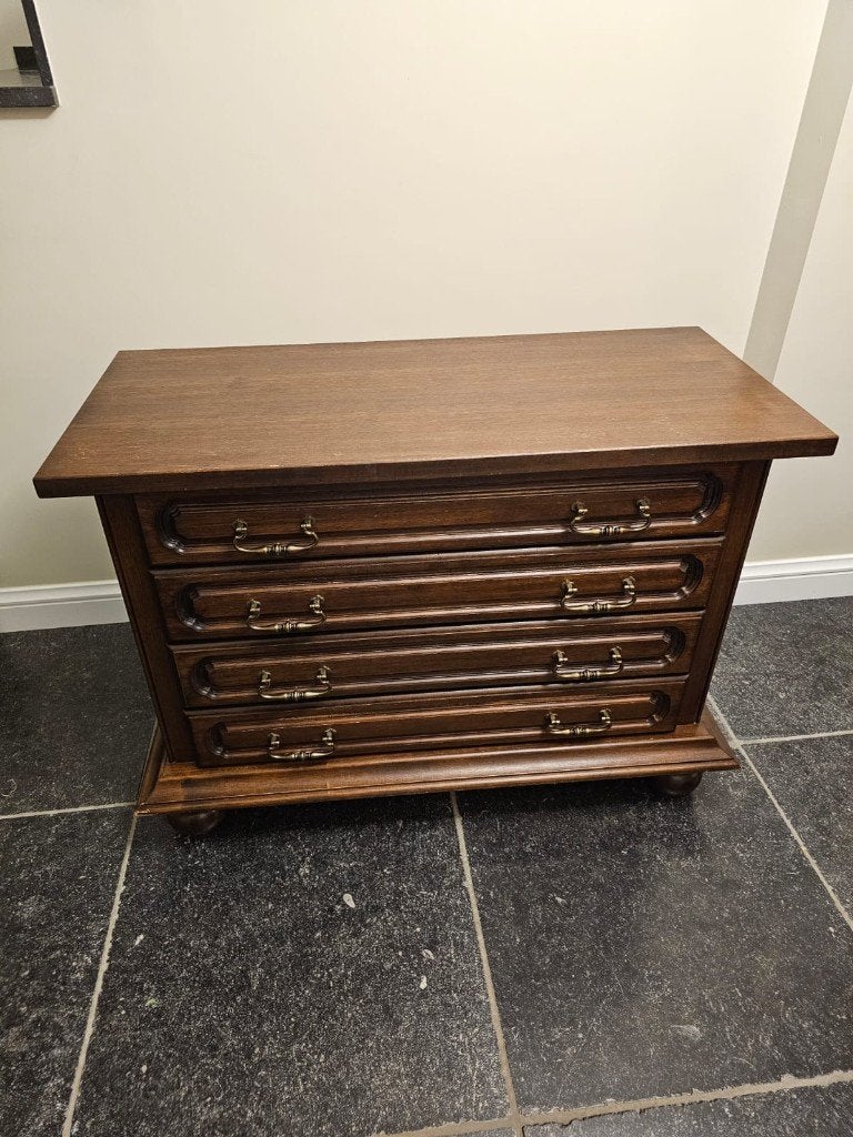 Klassieke ladekast, Maison & Meubles, 3 ou 4 tiroirs, 25 à 50 cm, Moins de 100 cm, Klassiek, donker