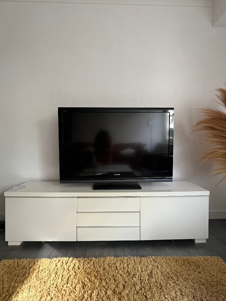 TV-kast, 180cm, wit, Ophalen, Gebruikt, 150 tot 200 cm, Minder dan 100 cm