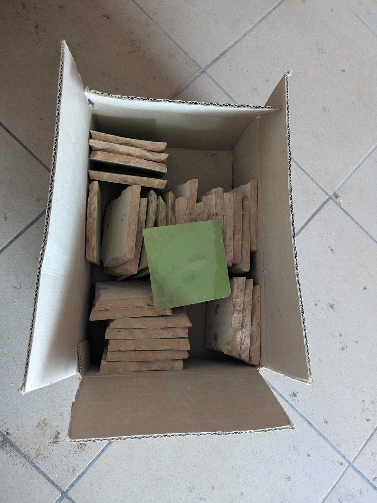 Marokkaanse tegeltjes (zelliges) lime groen, Bricolage & Construction, Dalles & Carrelages, Enlèvement