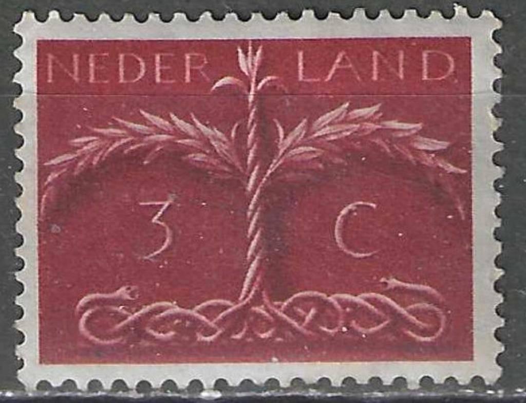 Nederland 1943 - Yvert 399 - Symbolen - 3 c. (PF), Verzenden, Postfris