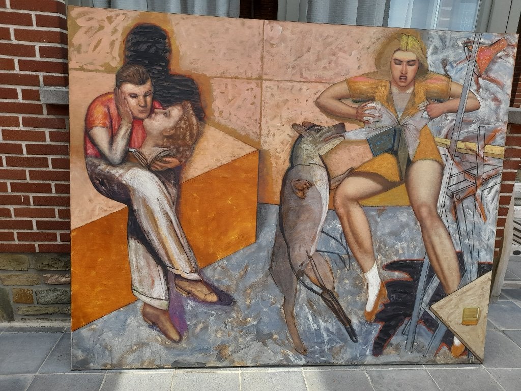 door Andrea „Hook of Love” 1986, Antiek en Kunst, Kunst | Schilderijen | Klassiek, Portret of Personen, Expressionistisch, Olieverf