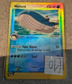 Pokemon kaart Wailord, Ophalen