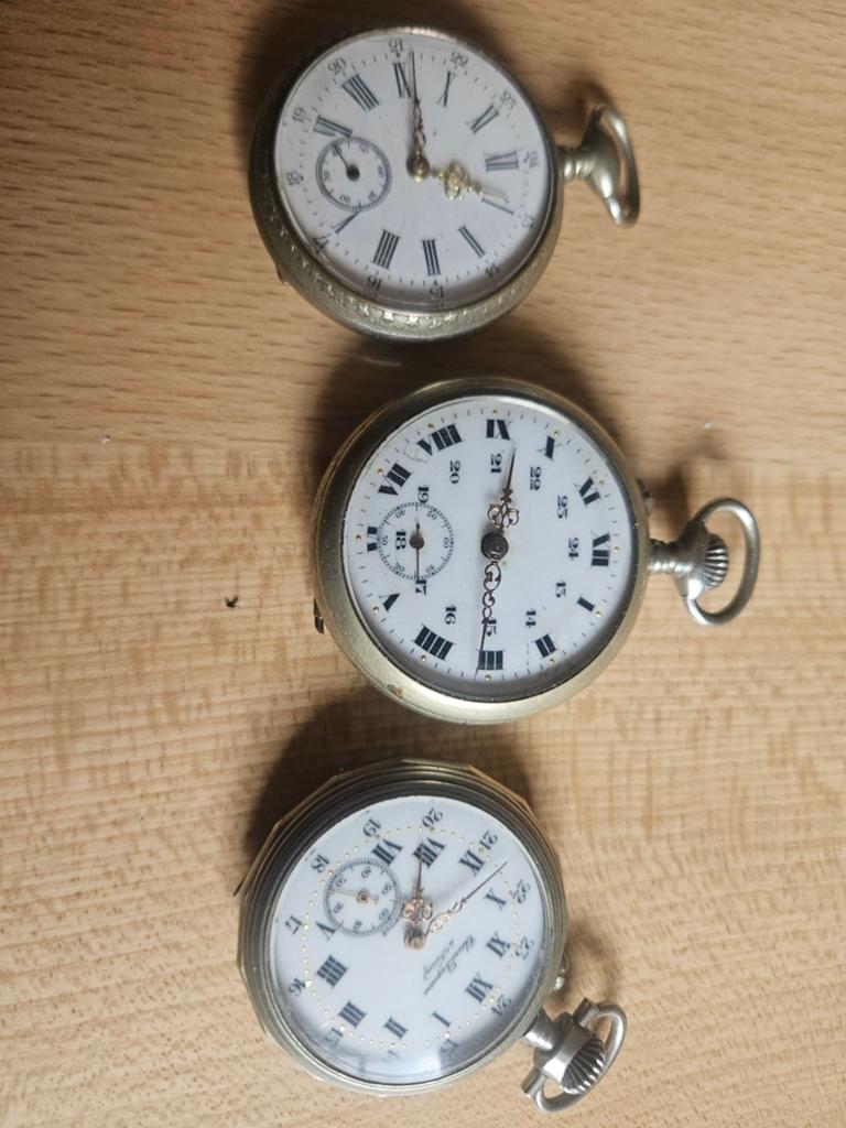 3 montres à gousset à restaurer en argent., Enlèvement ou Envoi, Argent