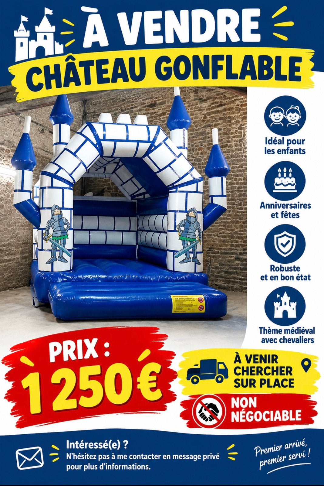 Château gonflable, Cinq joueurs ou plus, Enlèvement, Utilisé