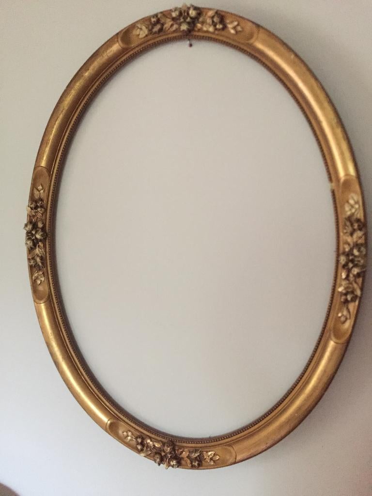 grote houten ovalen vergulde kader, Antiek en Kunst, Ophalen