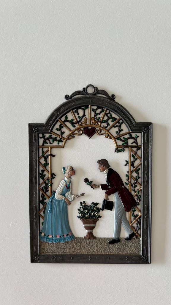 Bruid en Bruidegom raamdecoratie Wilhelm Schweizer, Antiek en Kunst, Ophalen