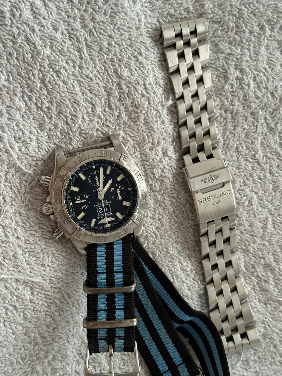 Chronographe automatique , breitling, original !!, Bijoux, Sacs & Beauté, Enlèvement ou Envoi, Comme neuf