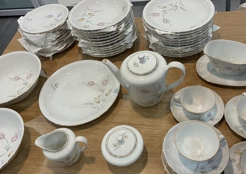 Prachtig antiek porseleinen servies - Kahla Germany, Ophalen, Zo goed als nieuw, Porselein, Compleet servies