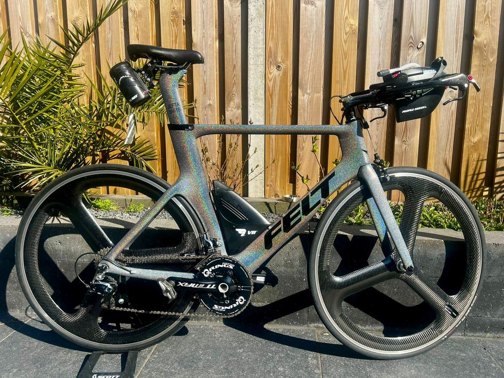 FELT Carbon Tijdrit/Triatlon/Racefiets - Maat L - Dura Ace, Fietsen en Brommers, Carbon, Heren, Zo goed als nieuw, 57 tot 61 cm