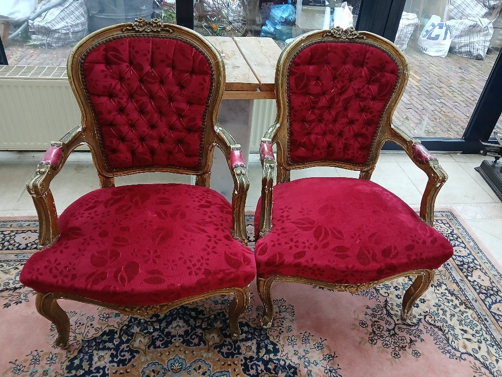 Barokke fauteuils, Antiek en Kunst, Antiek | Meubels | Stoelen en Sofa's, Ophalen