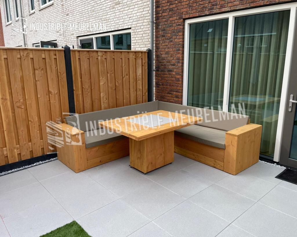 Robuuste Houten Loungeset Lounge Tuin Terras Bank Tuinset, Jardin & Terrasse, Neuf, Bois d'échafaudage, Sets de jardin, Table à dinner