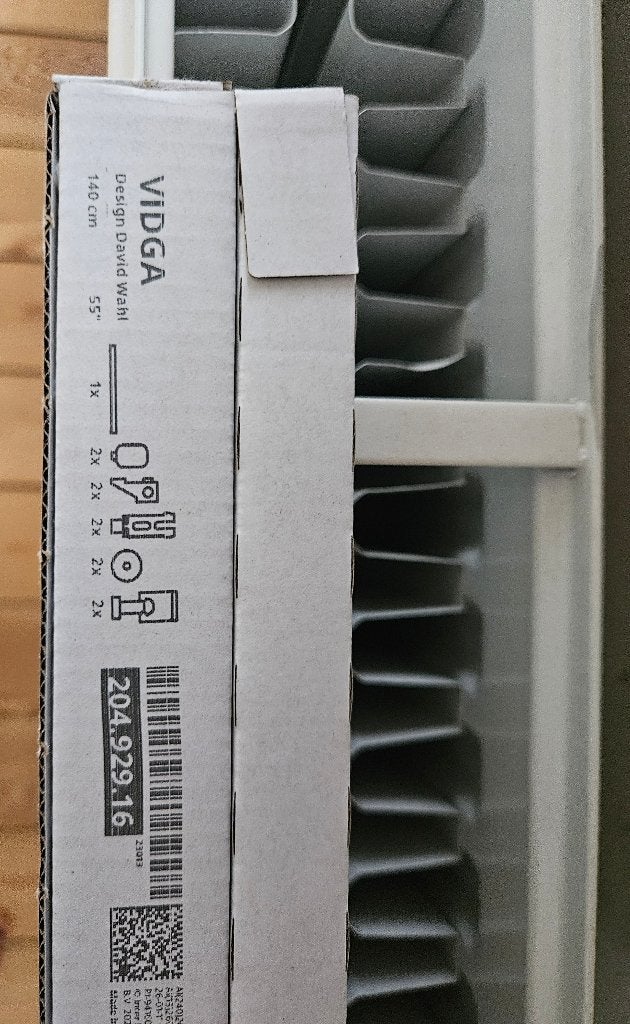 Ikea vidga gordijnrail en haakjes, Ophalen, 100 tot 150 cm, Wit, Nieuw