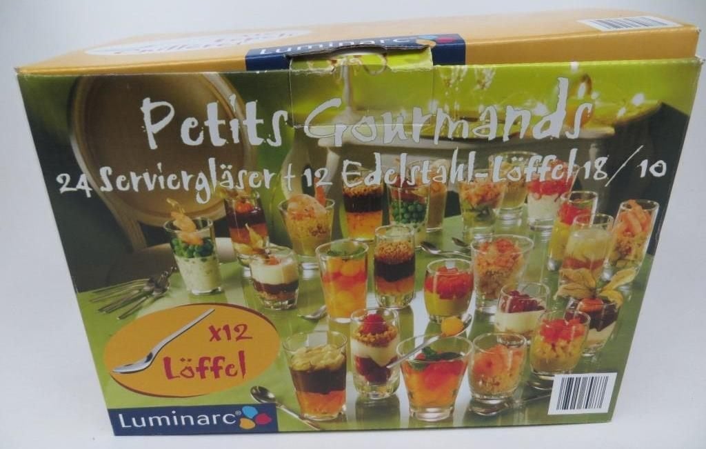 Luminarc Petits gourmands 24 verres à apéritif 12 cuillères, Neuf, Enlèvement ou Envoi, Autres types, Autres matériaux
