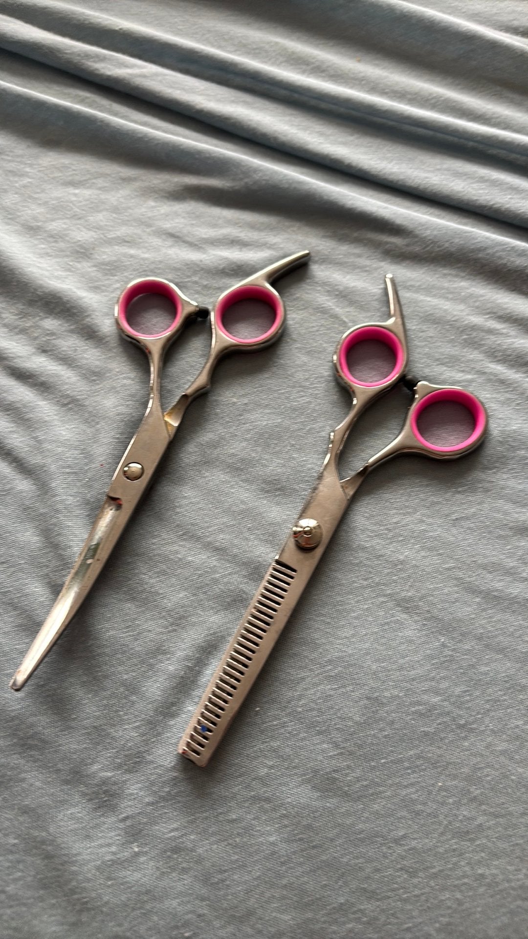 Set of 2 pet grooming scissors pink dog cat, Dieren en Toebehoren, Ophalen, Gebruikt