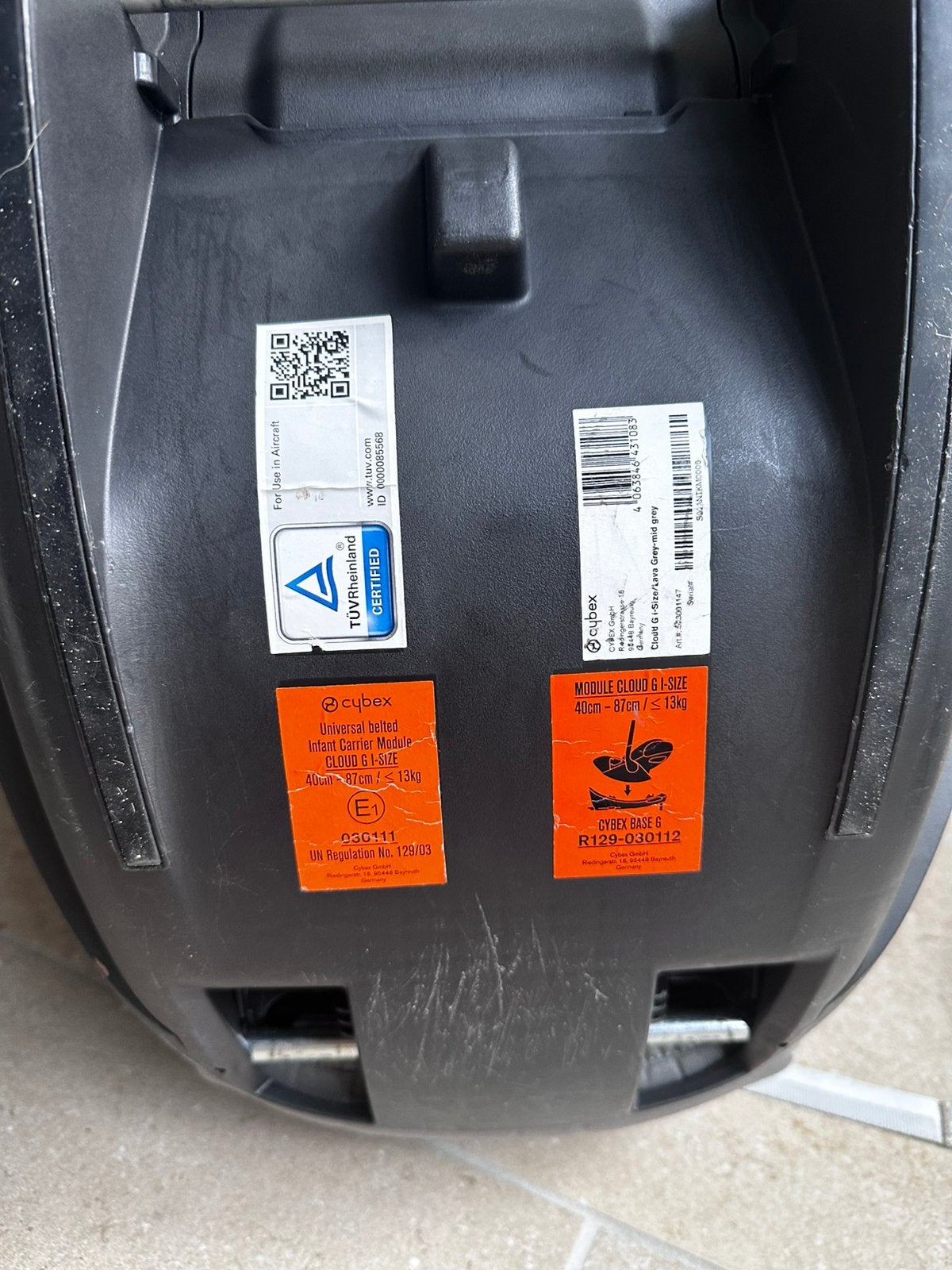 Cybex Cloud G i size (siege + base), Enlèvement