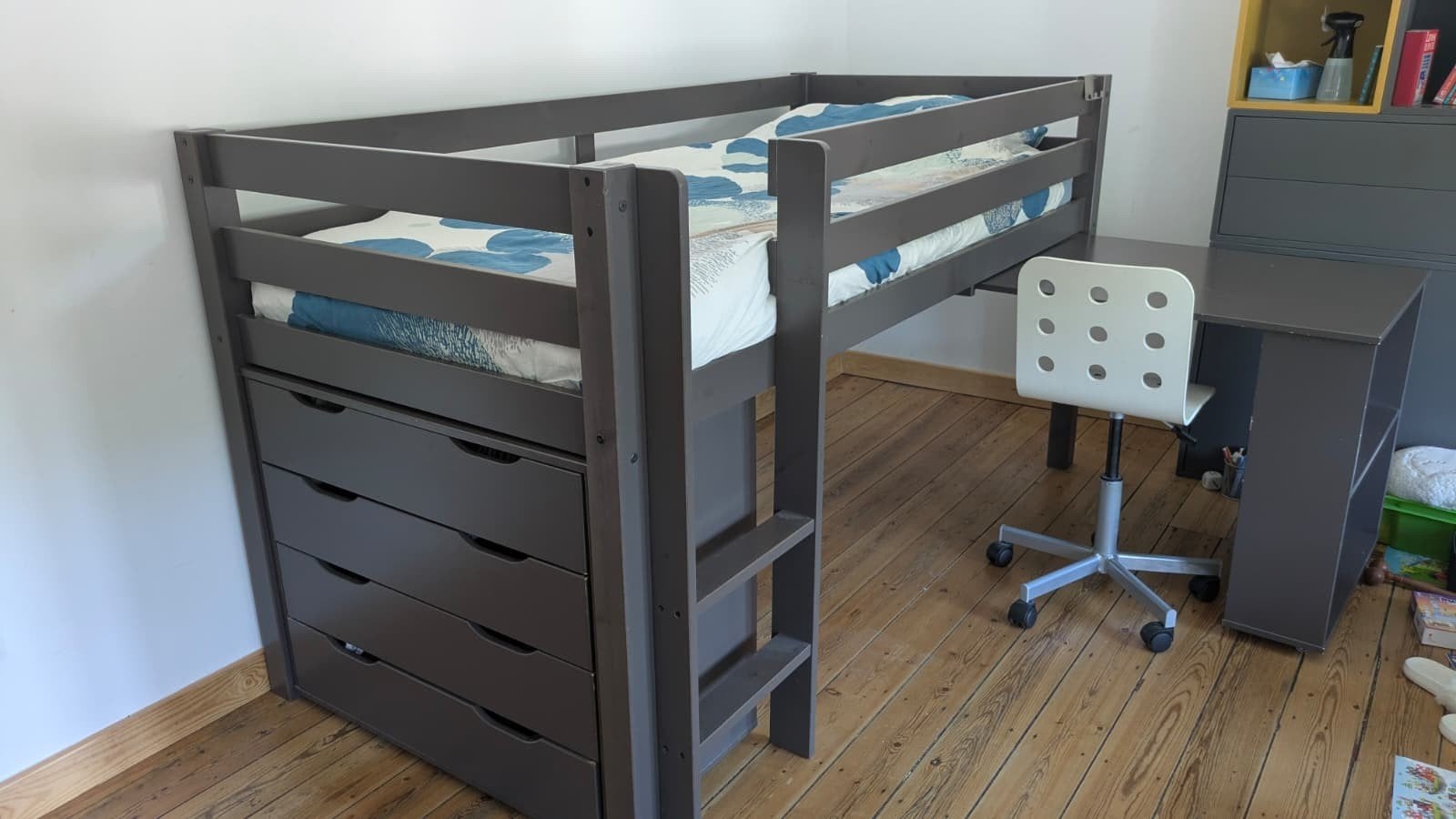 verhoogd kinderbed massief grenen (pino), Ophalen of Verzenden