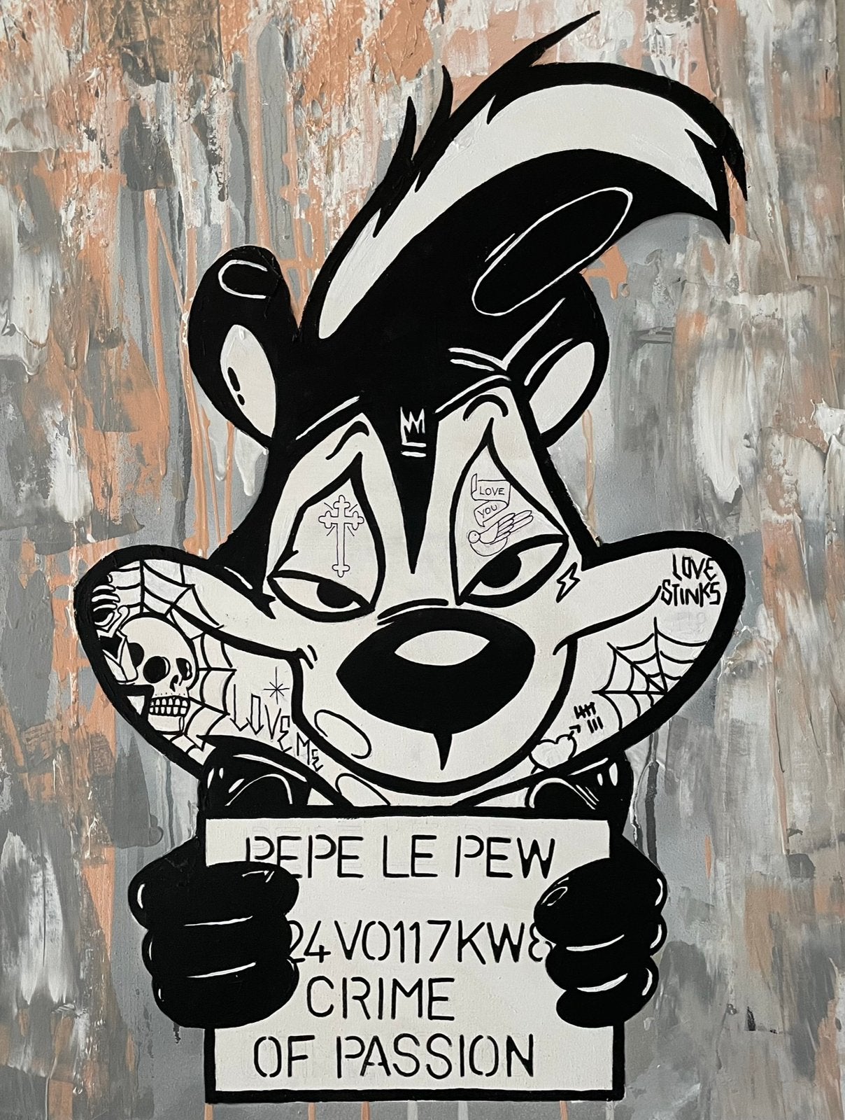 Pepe le pew, Ophalen, Op houten frame