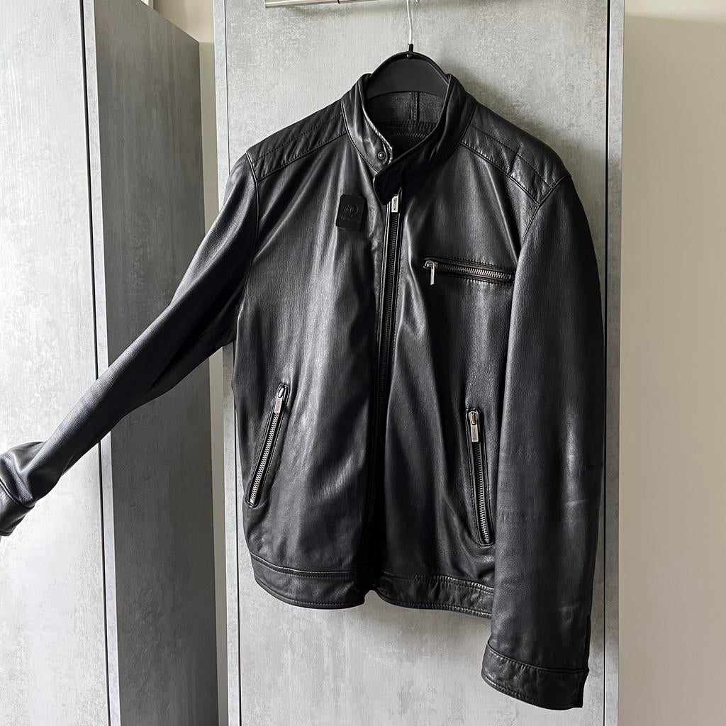 Leren jas, Kleding | Heren, Jassen | Winter, Ophalen, Zo goed als nieuw, Zwart