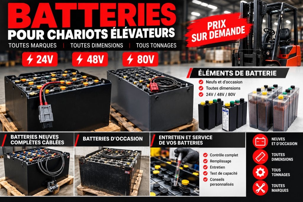 Batteries chariots élévateurs 24V 48V 80V Neuves & occasion, Electroménager, Enlèvement, Neuf