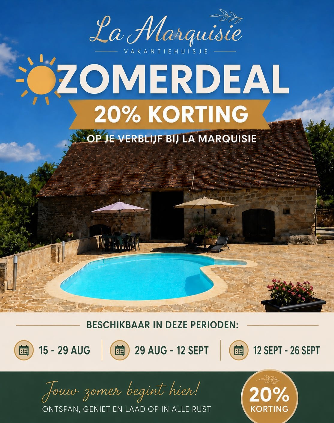 Zomerdeal  20 % korting Frankrijk vakantiehuis privézwembad, Propriétaire, Maison de campagne ou Villa, Campagne, Lac ou rivière