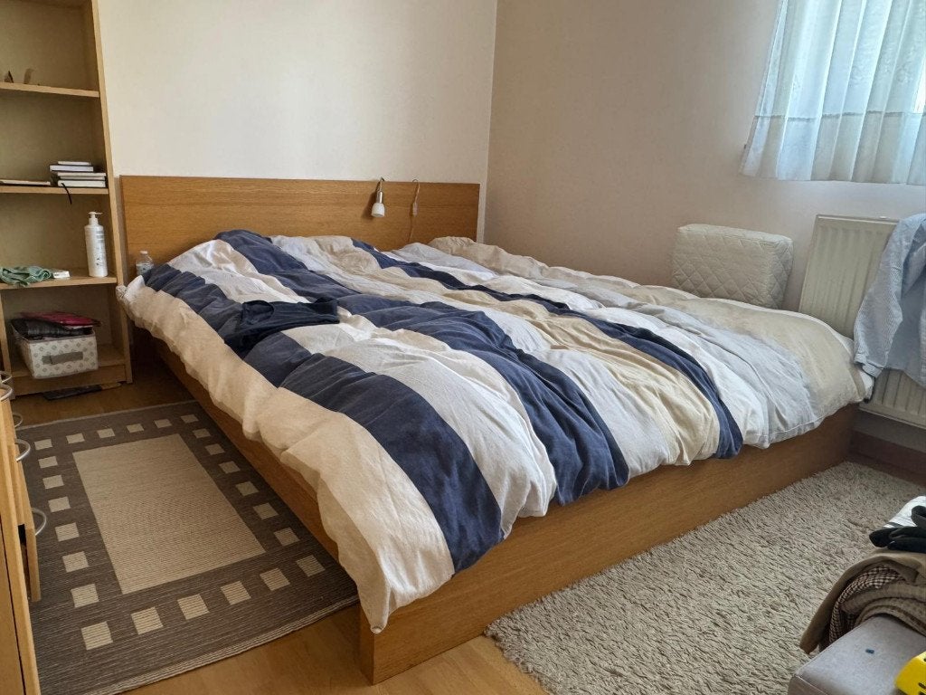 Lit gratuit de 180 cm, Maison & Meubles, Brun, Enlèvement, Utilisé, 180 cm