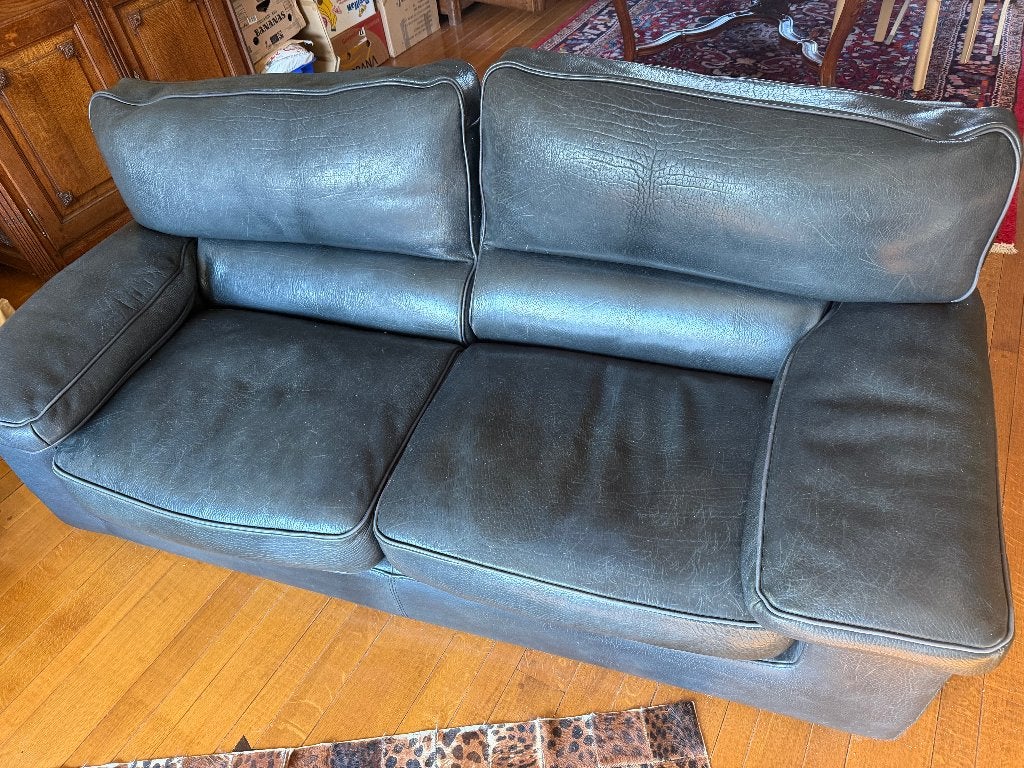 Comfortabele buffelleer zetel, 75 à 100 cm, Enlèvement, Cuir, 150 à 200 cm