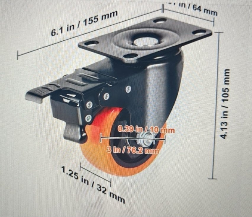 ENSEMBLE DE 4 NOUVELLES ROUES PIVOTANTES — 315 kg, Bricolage & Construction, Enlèvement ou Envoi, Neuf