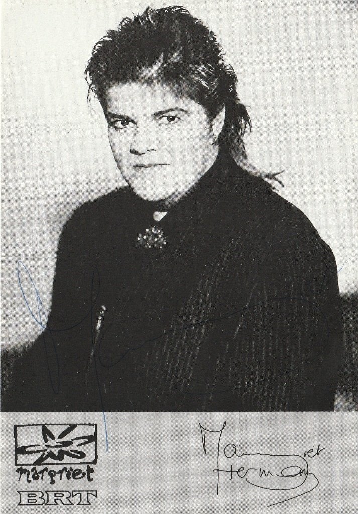 Margriet Hermans, 1993, handtekening voor- en achterkant, Ophalen of Verzenden, Zo goed als nieuw, Foto of Kaart, Gesigneerd