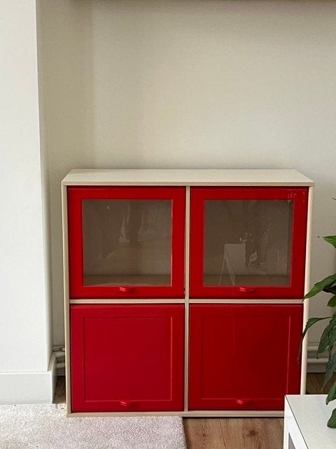 Vintage IKEA KÄMPE Kast – Space Age / Pop Art Rood (Retro), 3 of 4 laden, Minder dan 100 cm, 25 tot 50 cm, Ophalen