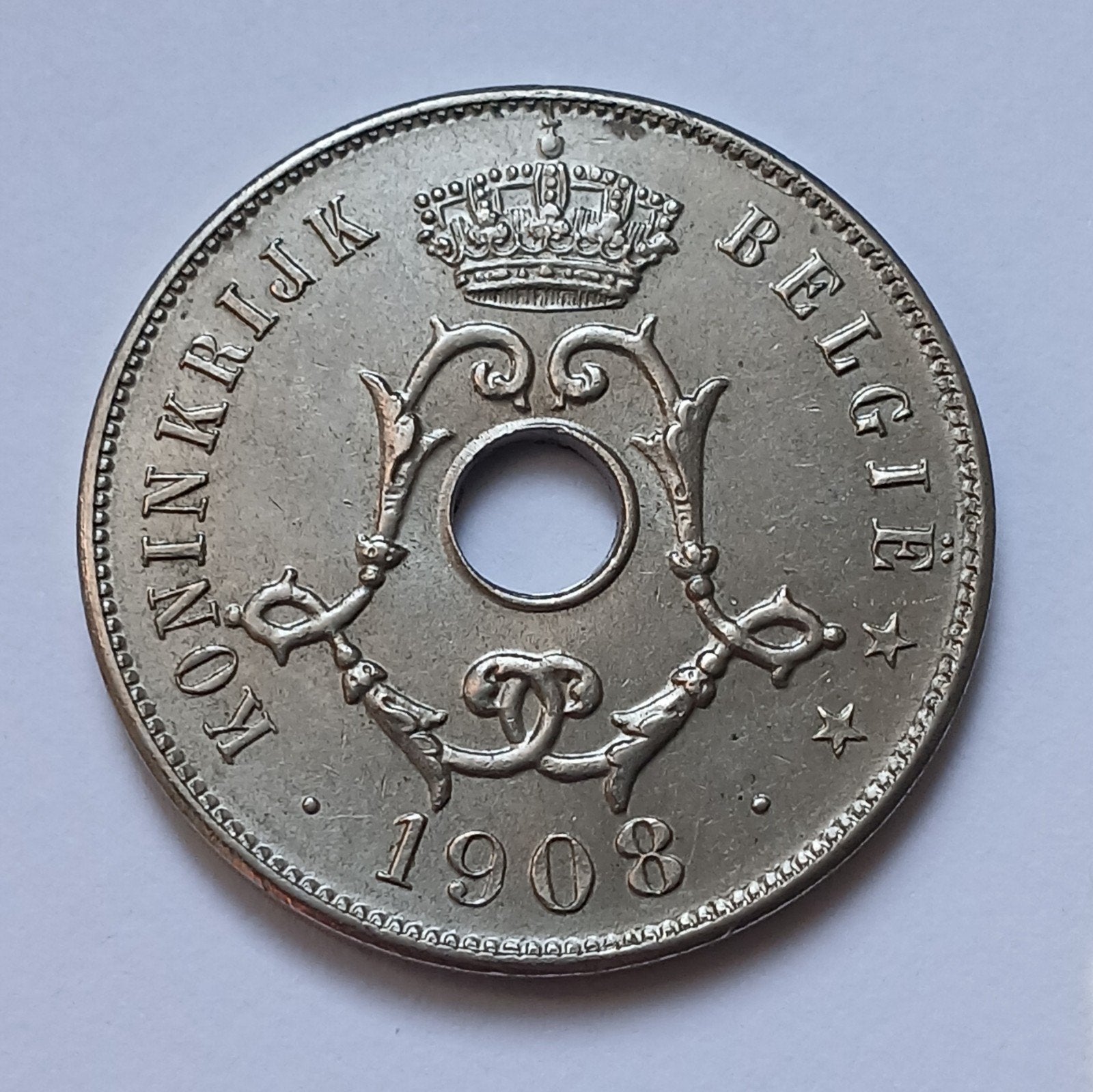 25 centiemen 1908, Postzegels en Munten, Munten | België, Ophalen of Verzenden