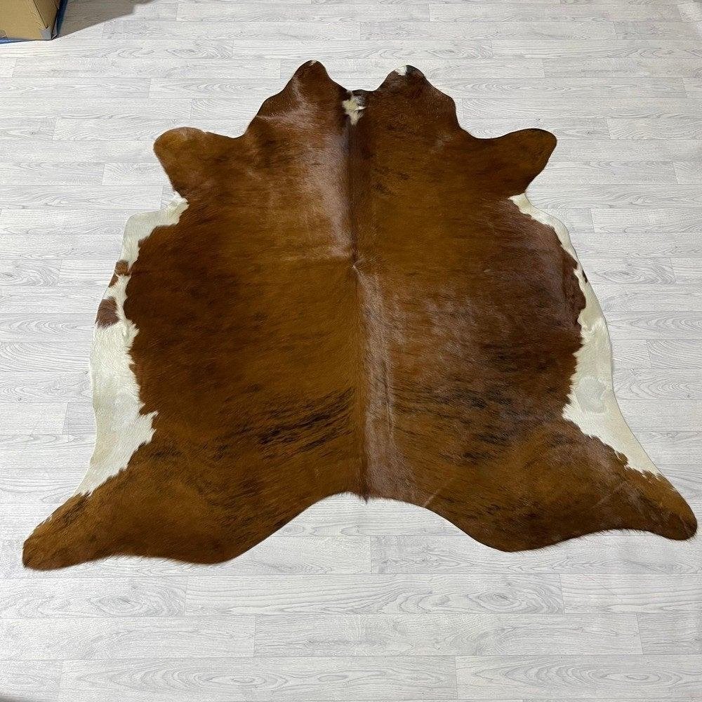 Koeienhuid bruin wit zwart 185x185cm | Lederstore, Meerkleurig, Wandkleed, Nieuw, Ophalen of Verzenden