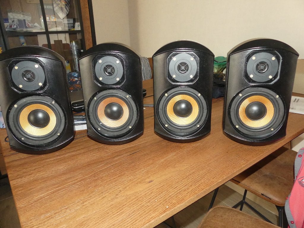 Luidsprekers boekenplank 4 stuks, Overige merken, Gebruikt, Ophalen of Verzenden, 60 tot 120 watt