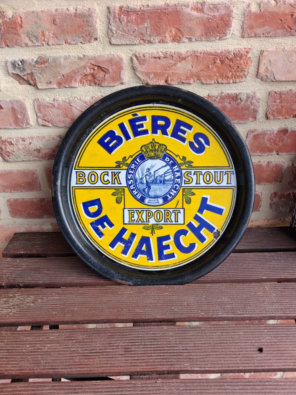 Emaille plateau brouwerij haacht, Verzamelen, Biermerken, Ophalen