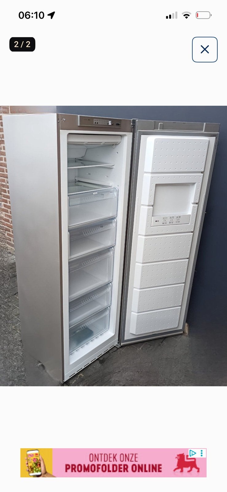Bosch diepvries inox look no frost, Ophalen, Zo goed als nieuw