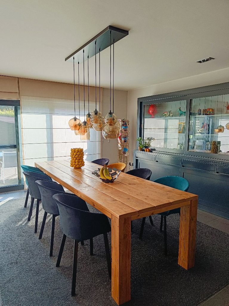 Steigerhouten Tafel 300 x 95.50 cm, Ophalen, 200 cm of meer, 50 tot 100 cm, Vijf personen of meer