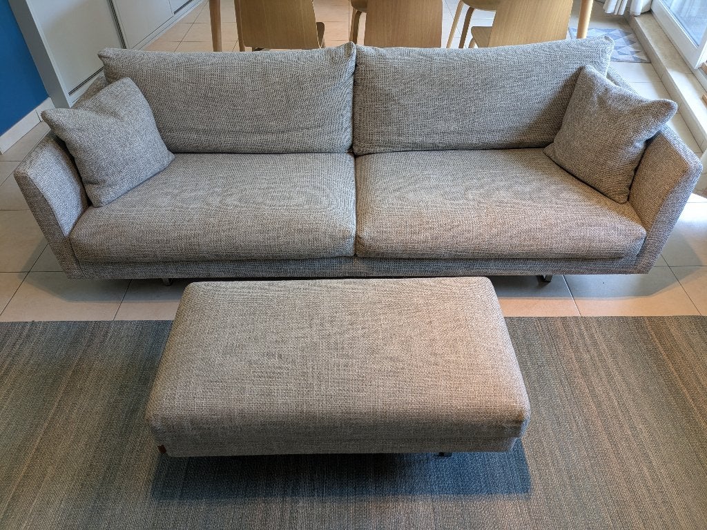 Designzetel + Bank Montis Axel – Bijna Nieuwstaat – 218 cm, Huis en Inrichting, Zetels | Zetels, Zo goed als nieuw, Rechte bank