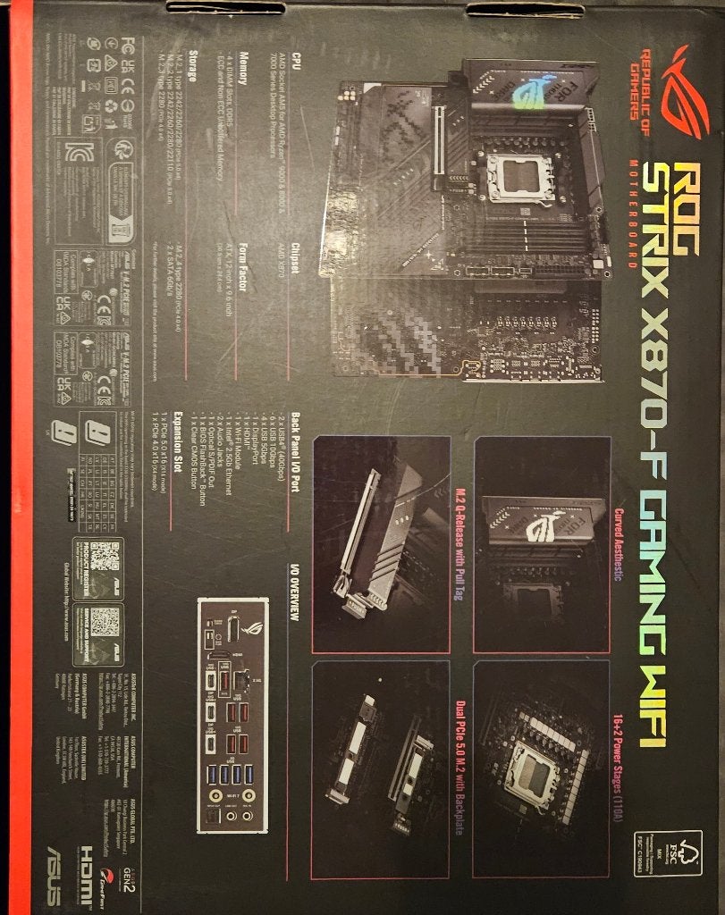 Wi-Fi pour jeux Asus Rog Strix X870-F, Comme neuf, Enlèvement, ATX, DDR5