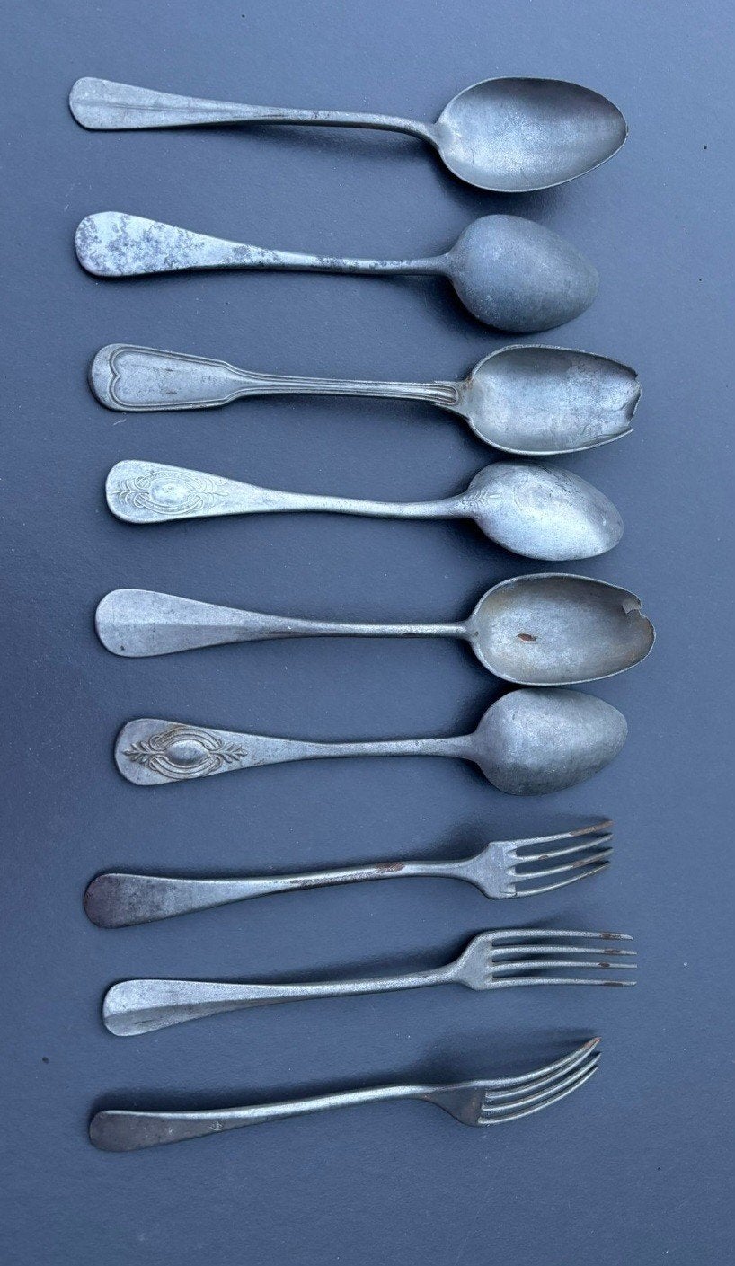 vorken en lepels uit 18de - 19de eeuw , sommige unieke ex., Antiek en Kunst, Ophalen of Verzenden