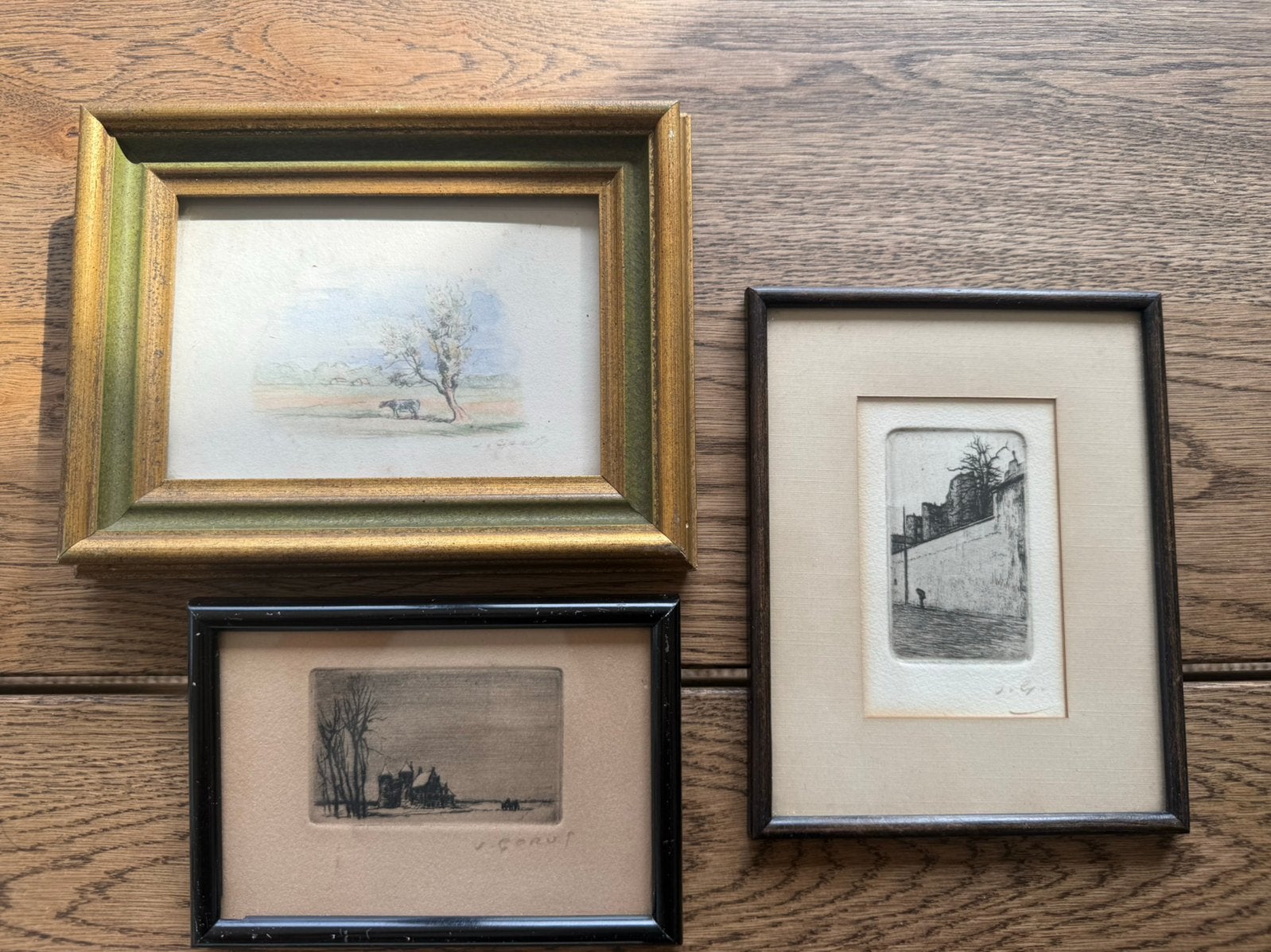3 werkjes van Jacques Gorus, Antiek en Kunst, Ophalen of Verzenden, Ets
