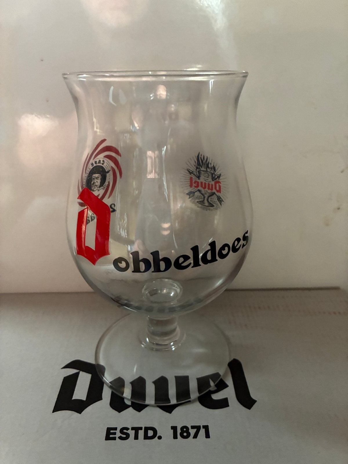 Duvel 25 jaar cafe Dobbeldoes, Verzamelen, Biermerken, Ophalen of Verzenden, Nieuw, Glas of Glazen, Duvel