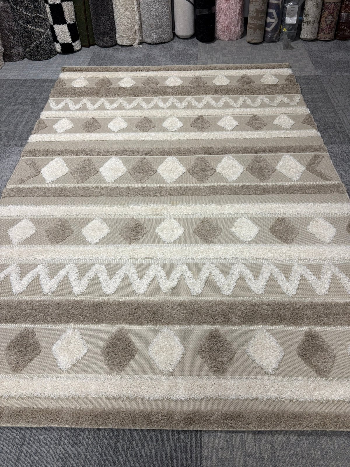 Nieuwe tapijt voor binnen en buiten, Maison & Meubles, Neuf, 200 cm ou plus, Beige, 150 à 200 cm
