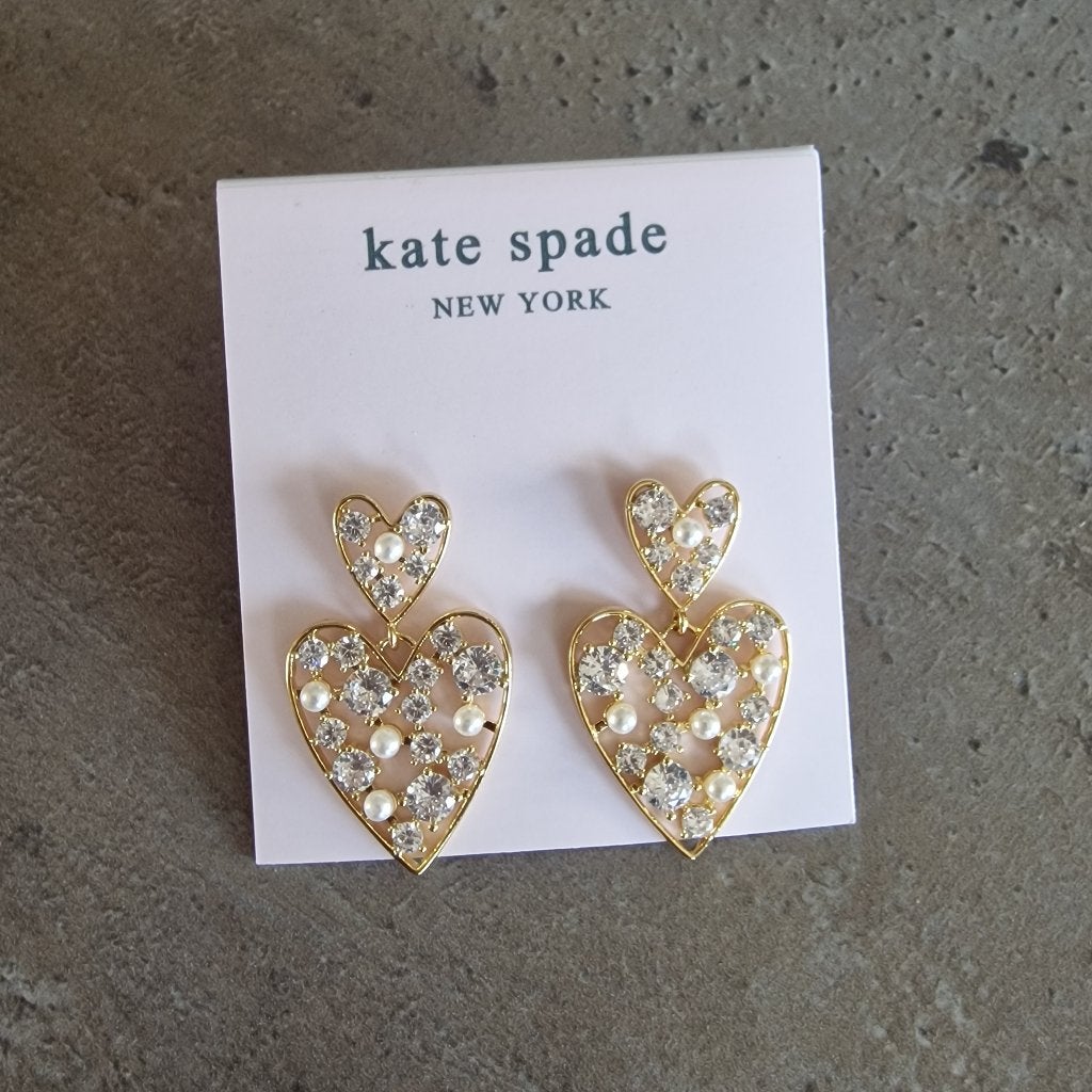 Oorbellen Kate Spade hart, Handtassen en Accessoires, Hangers, Nieuw, Ophalen of Verzenden, Goud