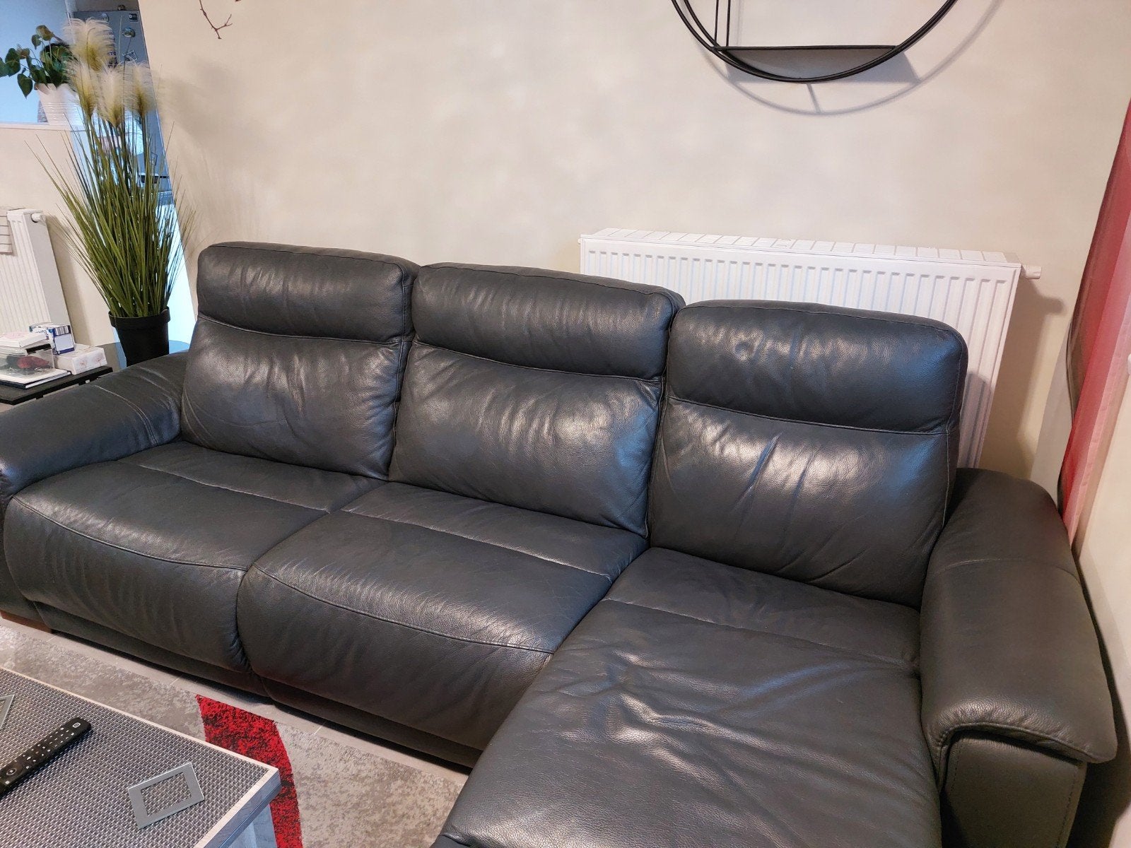 lederen zetel met elektriche lounge, Ophalen