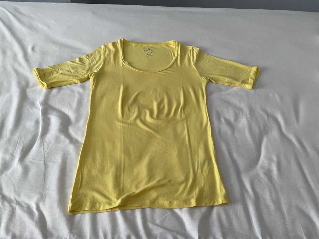 Gele T-shirt maat M, Geel, Zo goed als nieuw, Majestic Filatures, Ophalen