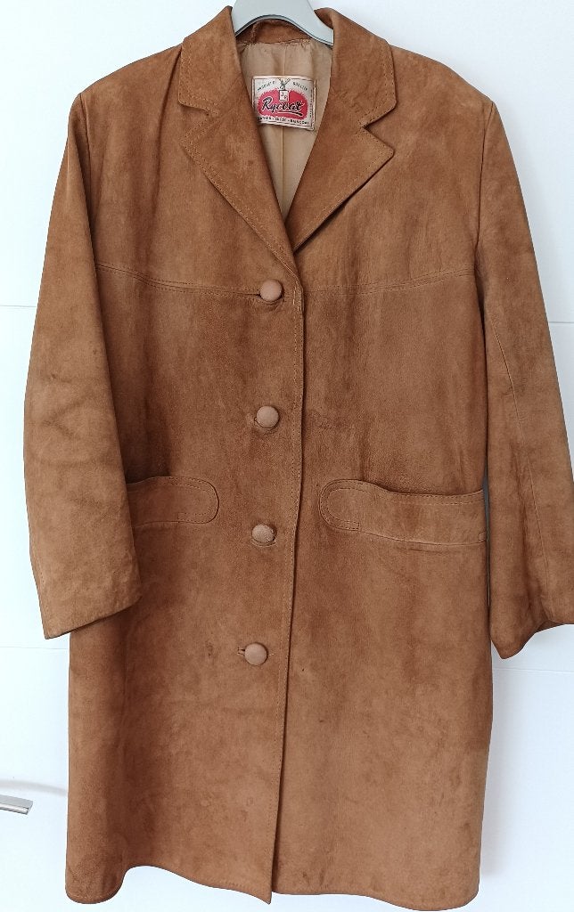 daim mantel, Vêtements | Femmes, Vestes | Hiver, Enlèvement, Porté, Taille 42/44 (L), Brun