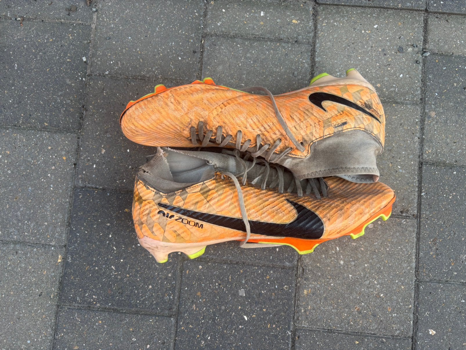 Nike Air Zoom Mercurial Superfly 9 Elite FG – Oranje/Zwart, Sport en Fitness, Ophalen of Verzenden, Gebruikt, Schoenen